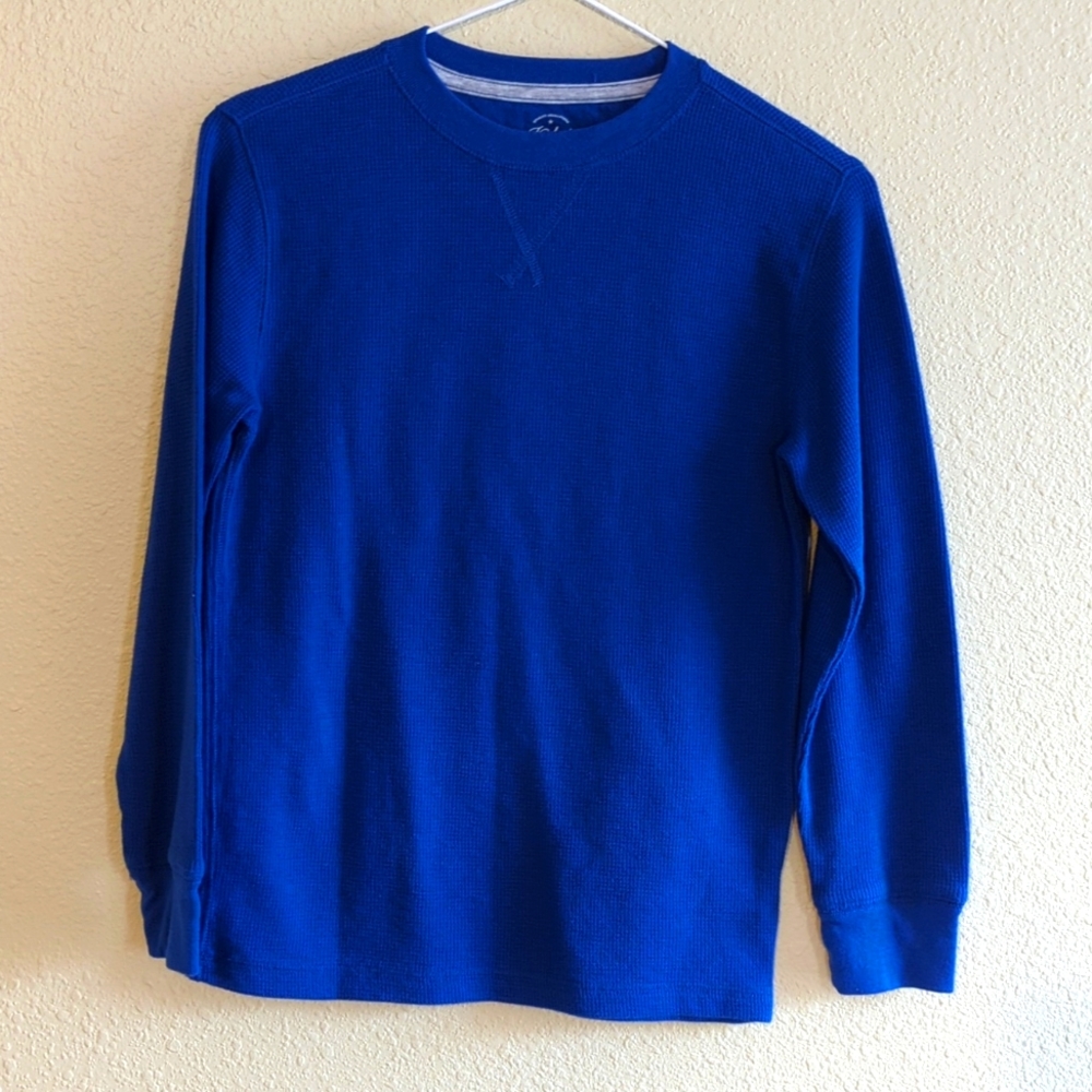 Boy's Faded Glory Long Sleeve Thermal Shirt. Royal Blue. Size Medium (8).